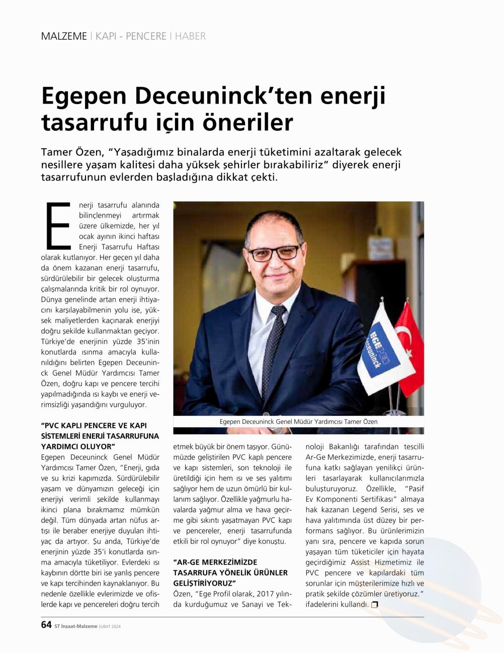 Egepen Deceuninck'ten Enerji Tasarrufu İçin Öneriler