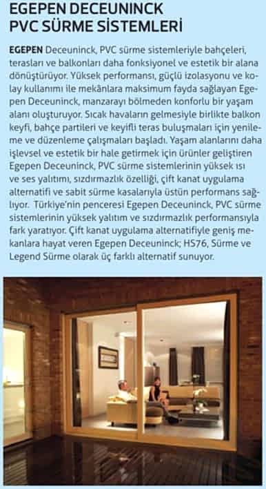 Egepen Deceuninck PVC Sürme Sistemleri