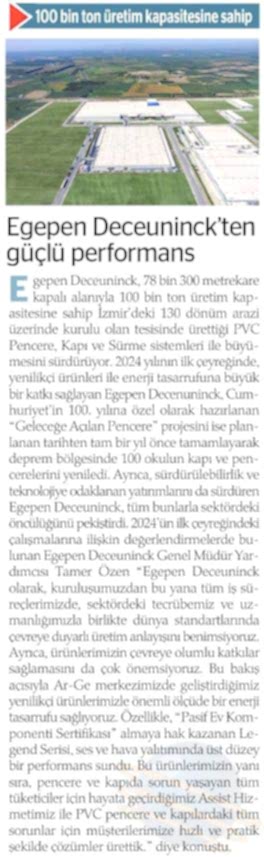 Egepen Deceuninck'ten Güçlü Performans