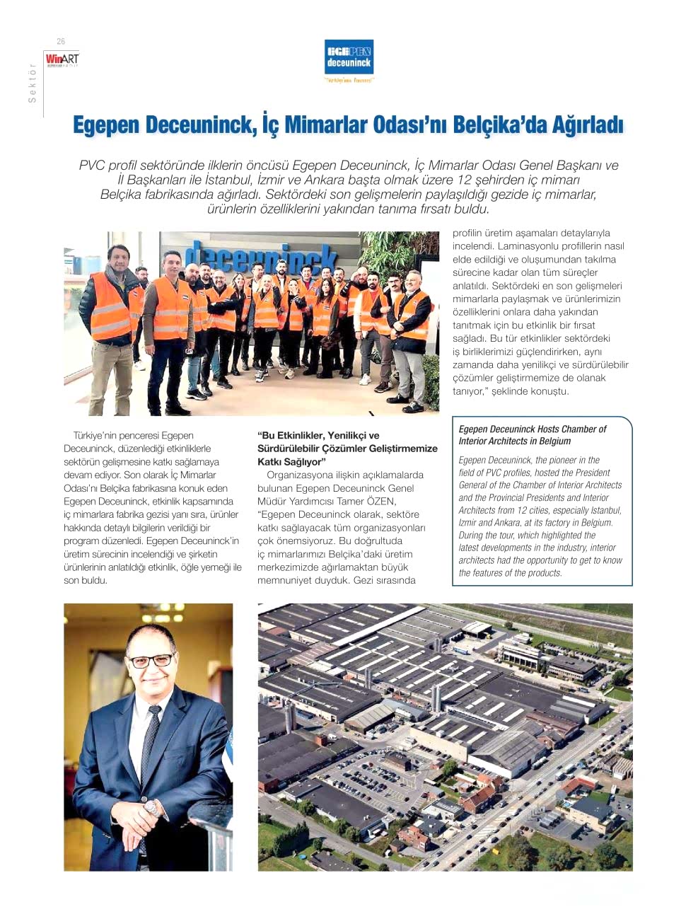 Egepen Deceuninck, İç Mimarlar Odası'nı Belçika'da Ağırladı