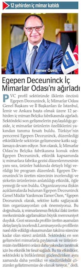 Egepen Deceuninck İç Mimarlar Odası'nı Ağırladı